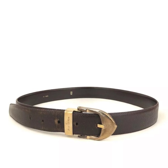Authentic Men’s Louis Vuitton Taiga Ceinture Leather Belt 110cm fits 34-38 - Picture 2 of 11